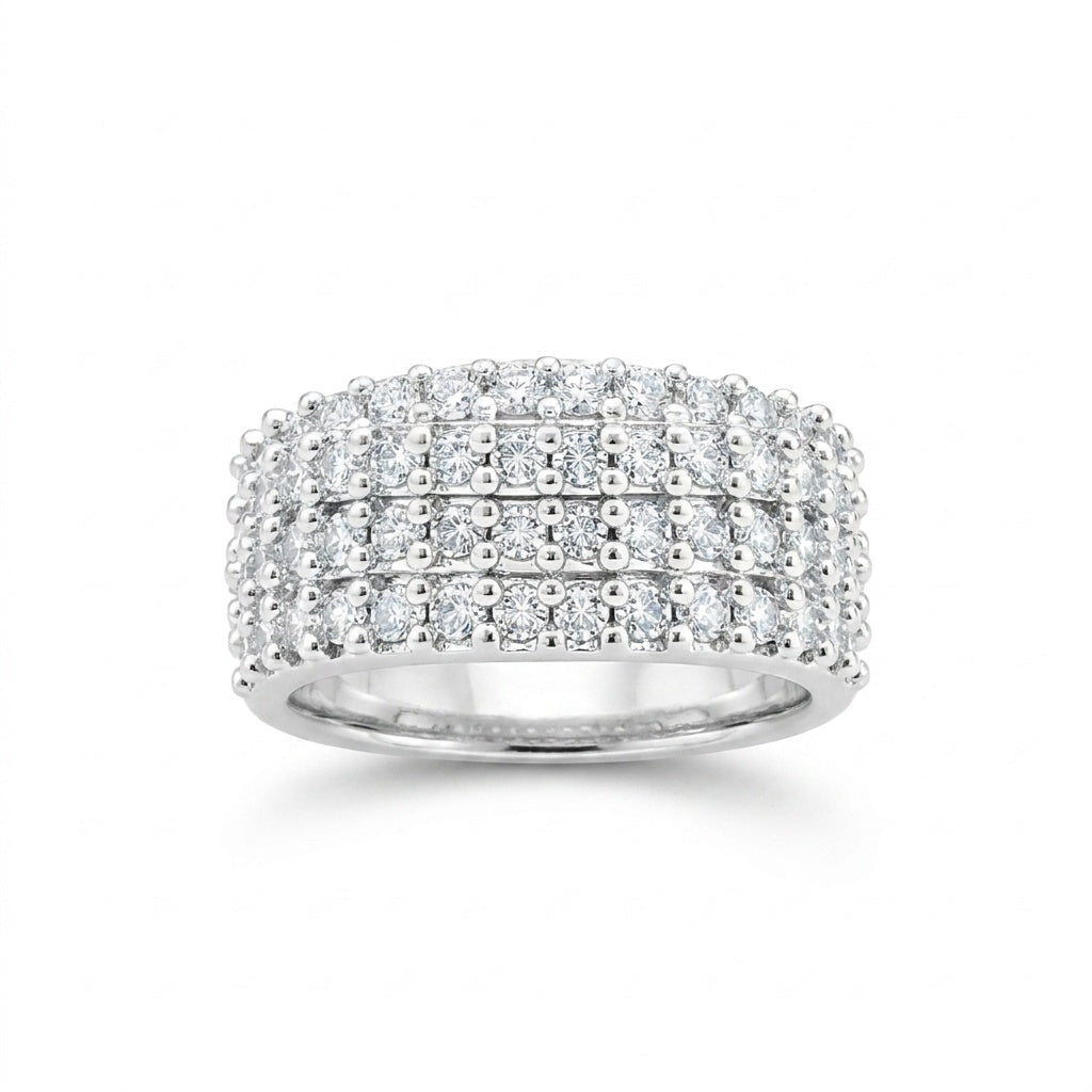 White Moissanite Round Cut Ring 1.20 Ct in 925 Sterling Silver for Women