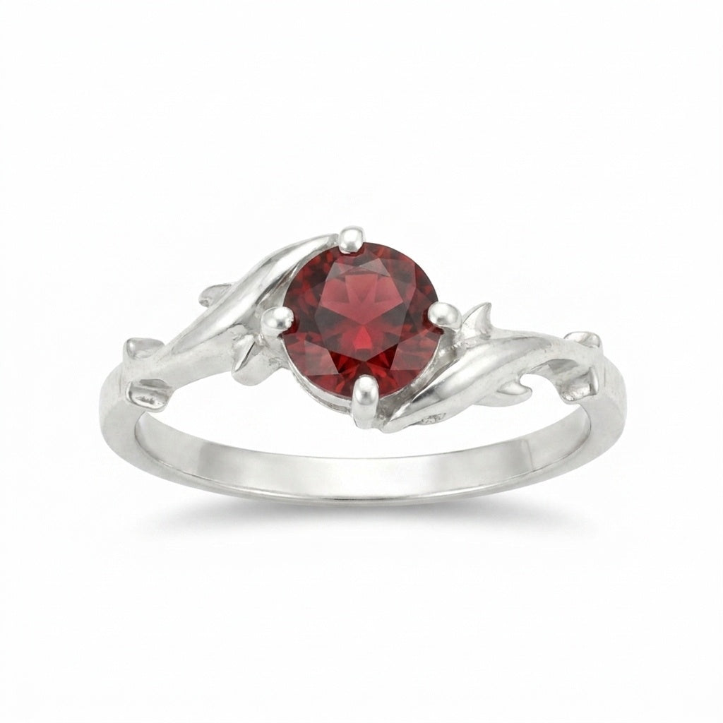 925 Sterling Silver Oval Cut Red Garnet Ring 1.95 Ct Gift for Her Fine Jewelry