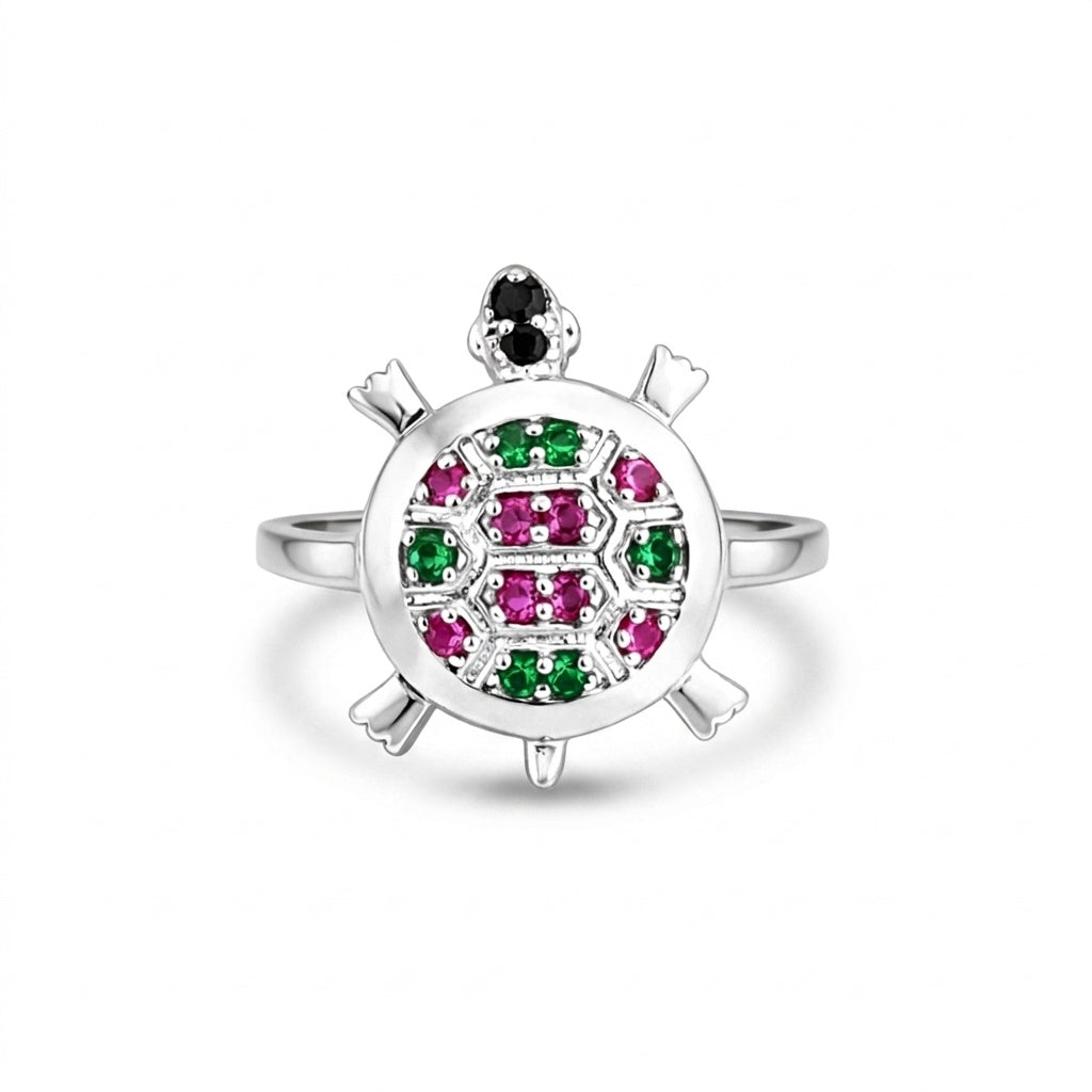 Emerald & Ruby Round Solitaire Ring 1.20 Ct. 925 Sterling Silver Anniversary Fin