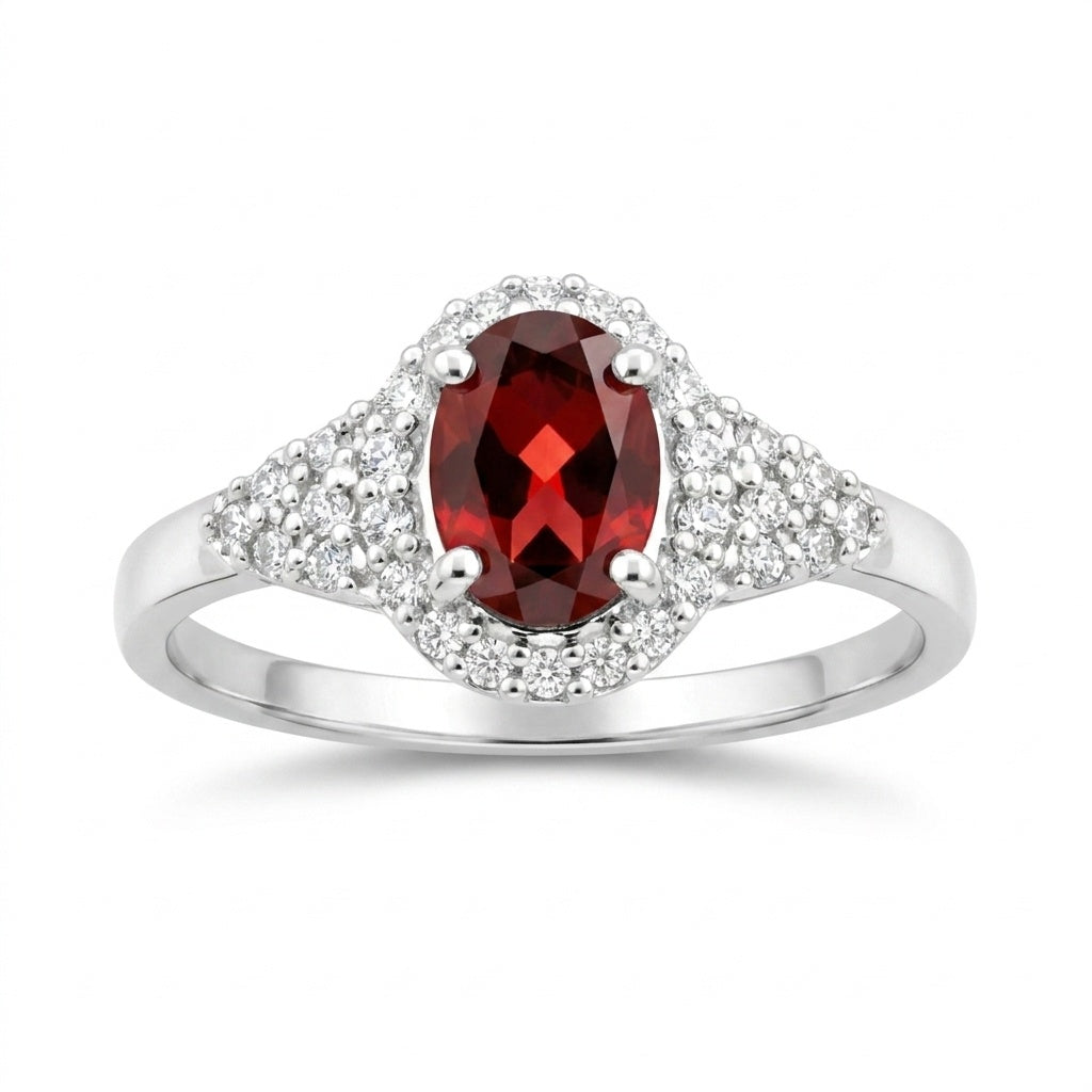 Red Ruby Oval Cut Solitaire Ring 2.28 Ct. 925 Sterling Silver Gift for Her