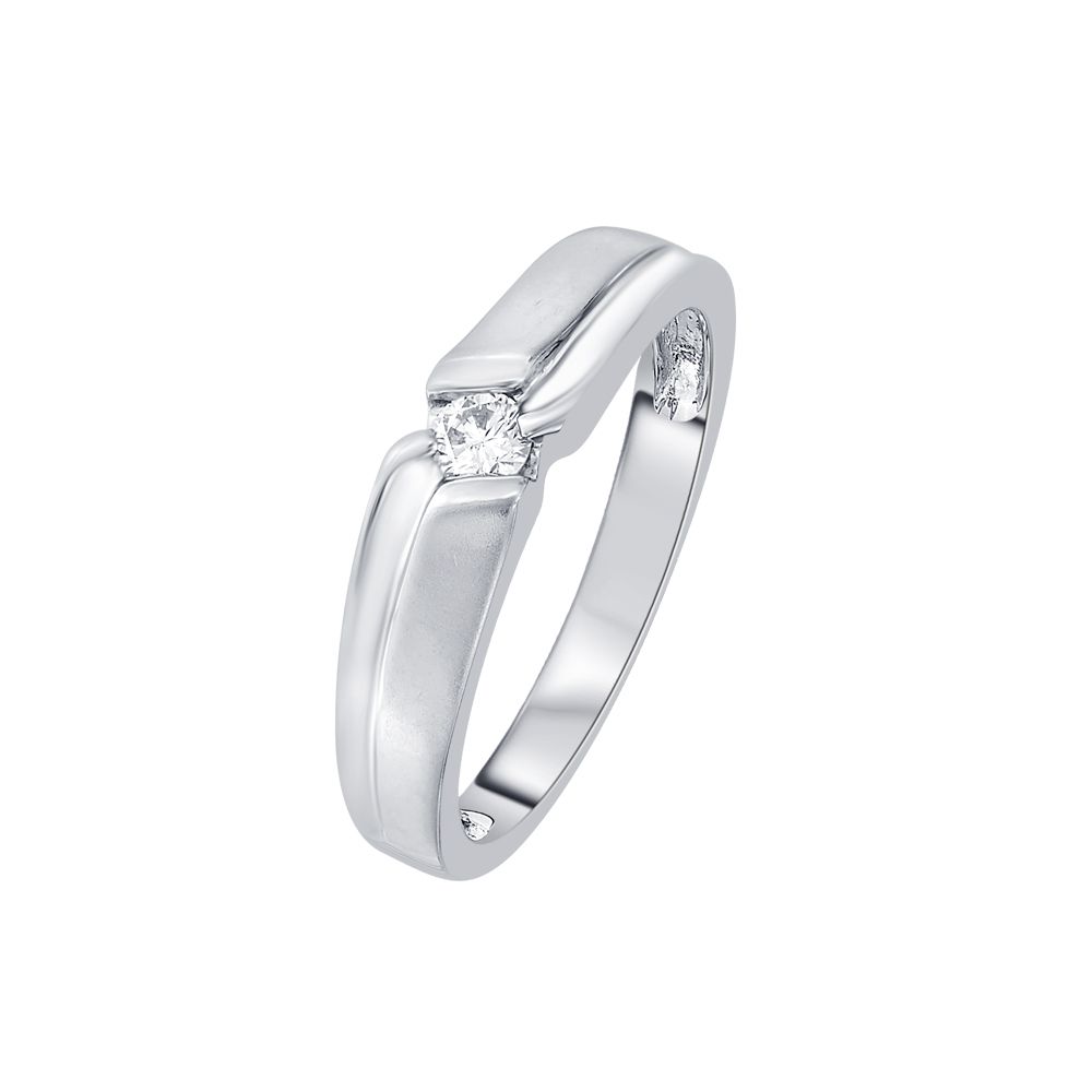 Simple Diamond Finger Ring for Men - 950Pt Platinum - GEMHUB & CO.