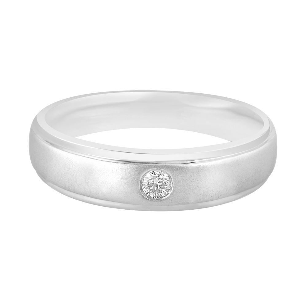 Glossy Diamond and Platinum Ring For Men - Image 2 - GEMHUB & CO.