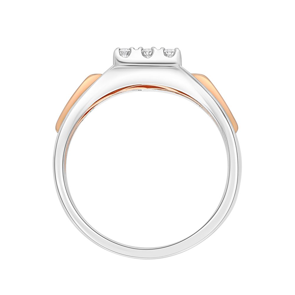 Stylish Dual Toned Men's Diamond Ring - Image 3 - GEMHUB & CO.
