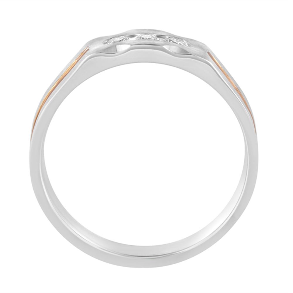 Diamond Studded Finger Ring in 950Pt Platinum and Rose Gold - Image 3 - GEMHUB & CO.