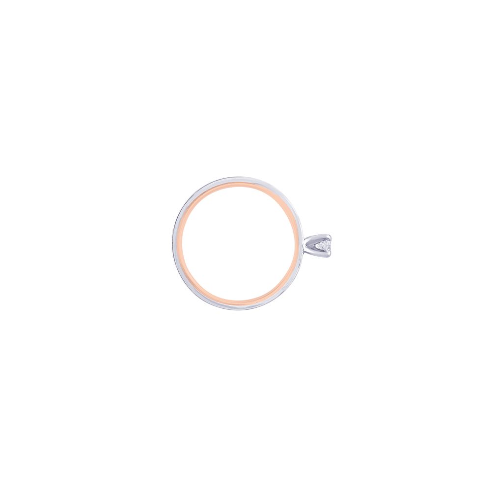 Dual Toned Platinum Solitaire Ring - Image 2 - GEMHUB & CO.