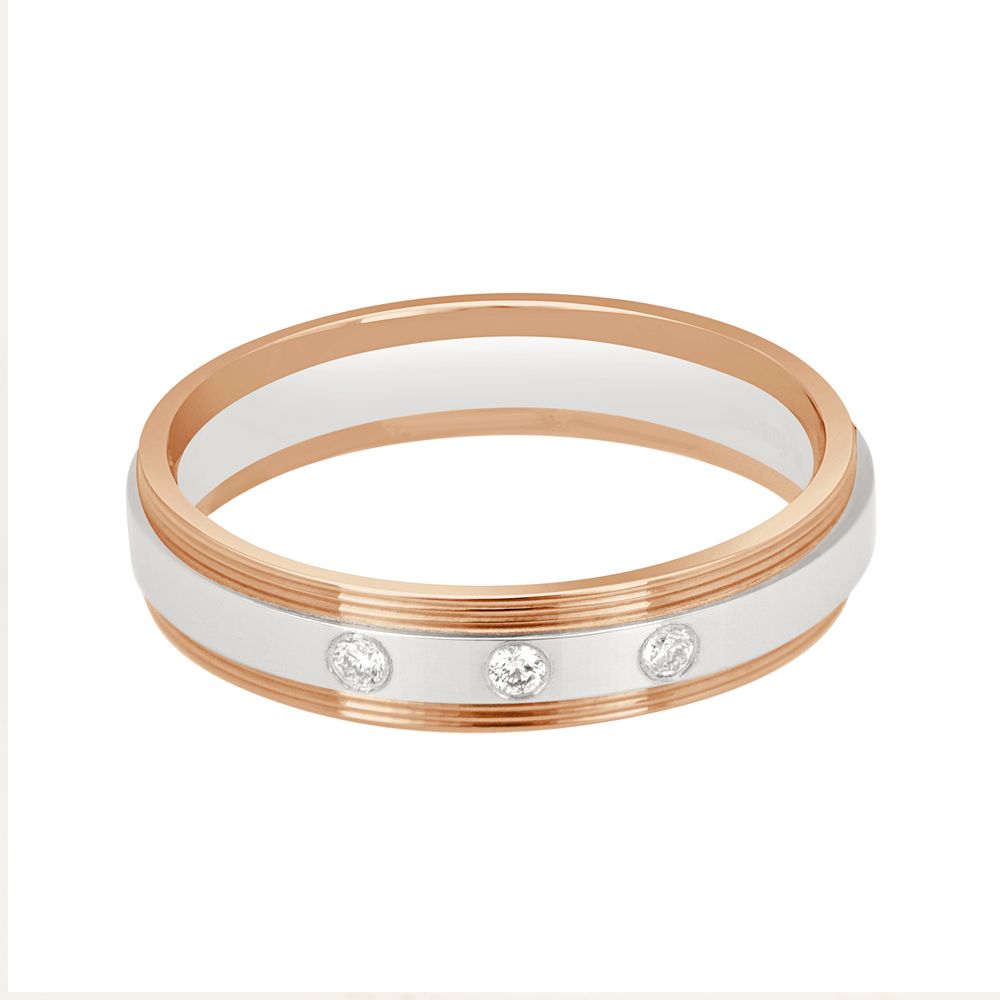 Diamond Accented Platinum and Rose Gold Ring - Image 2 - GEMHUB & CO.