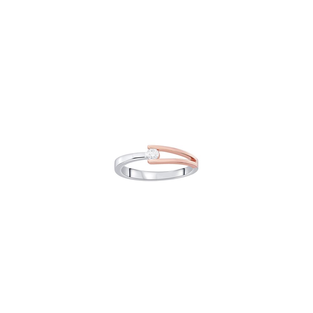 Stylish Finger Ring in 950Pt Platinum and Rose Gold - Image 2 - GEMHUB & CO.