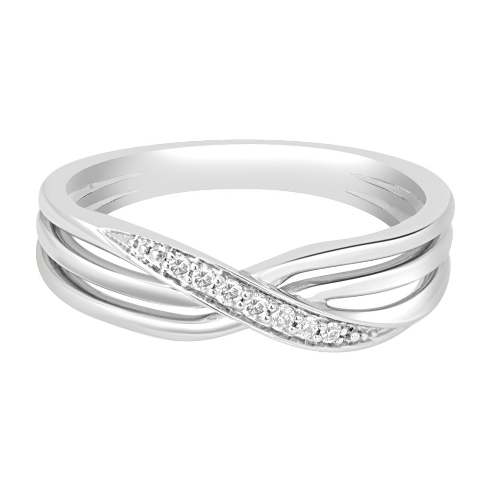 Criscross Design Platinum Finger Ring - Image 2 - GEMHUB & CO.