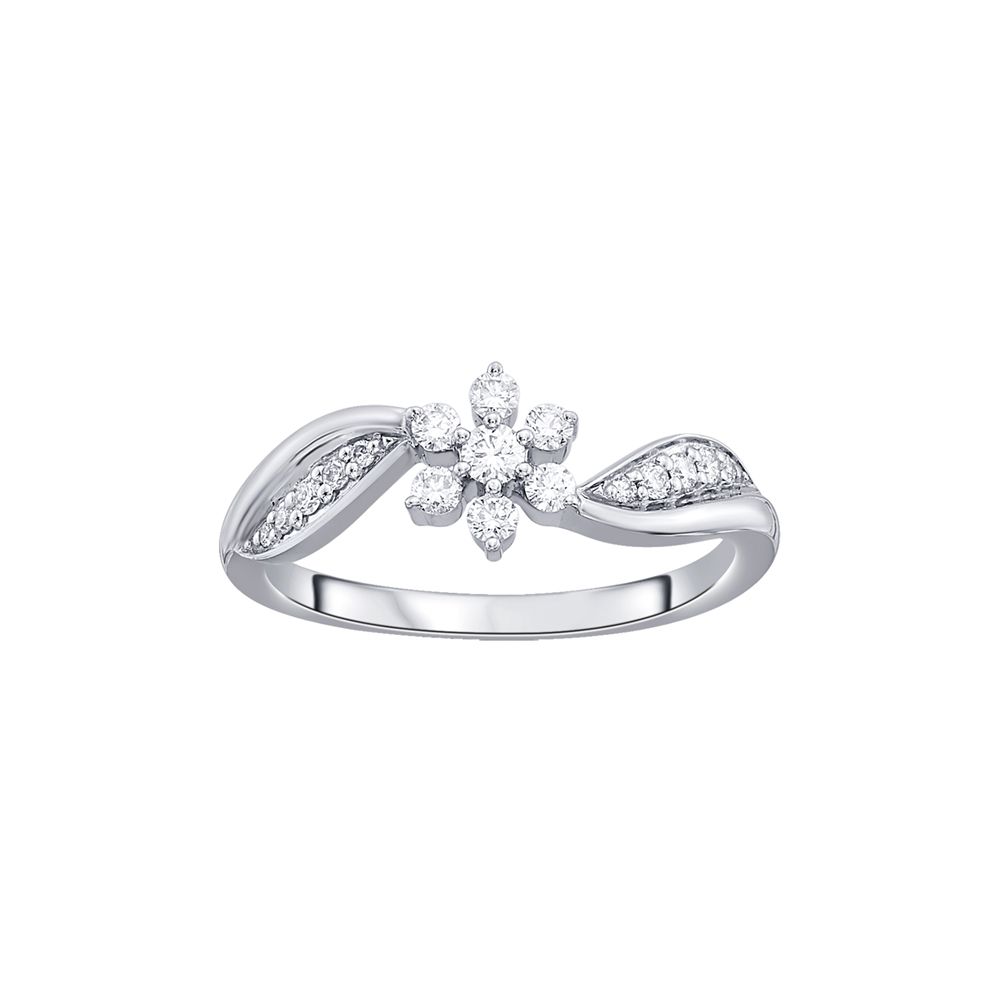 Floral Diamond Platinum Finger Ring - Image 2 - GEMHUB & CO.