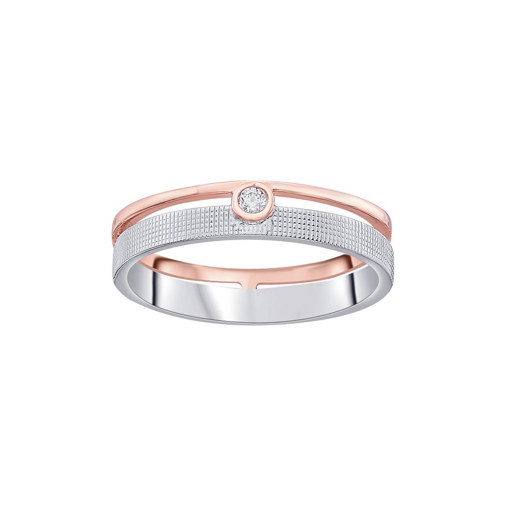 Elegant Platinum and Rose Gold Men's Band - Image 2 - GEMHUB & CO.