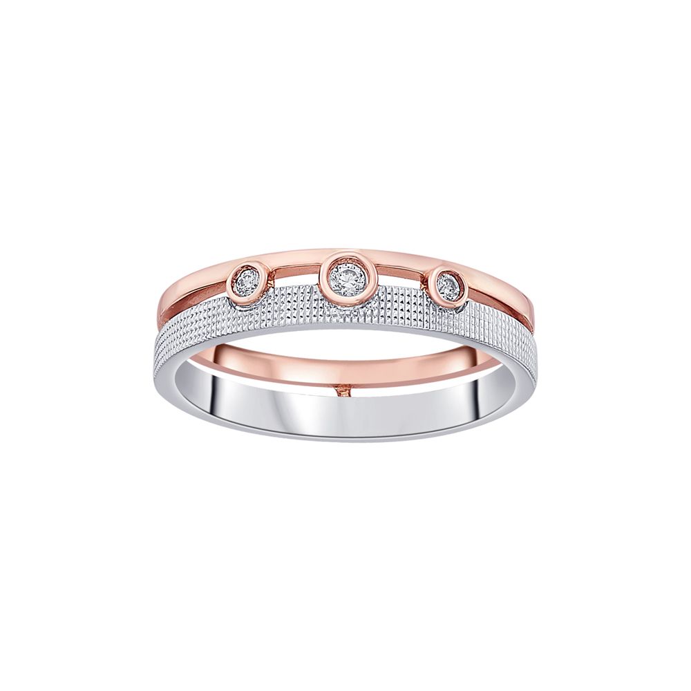 Elegant Platinum and Rose Gold Women's Band - Image 2 - GEMHUB & CO.