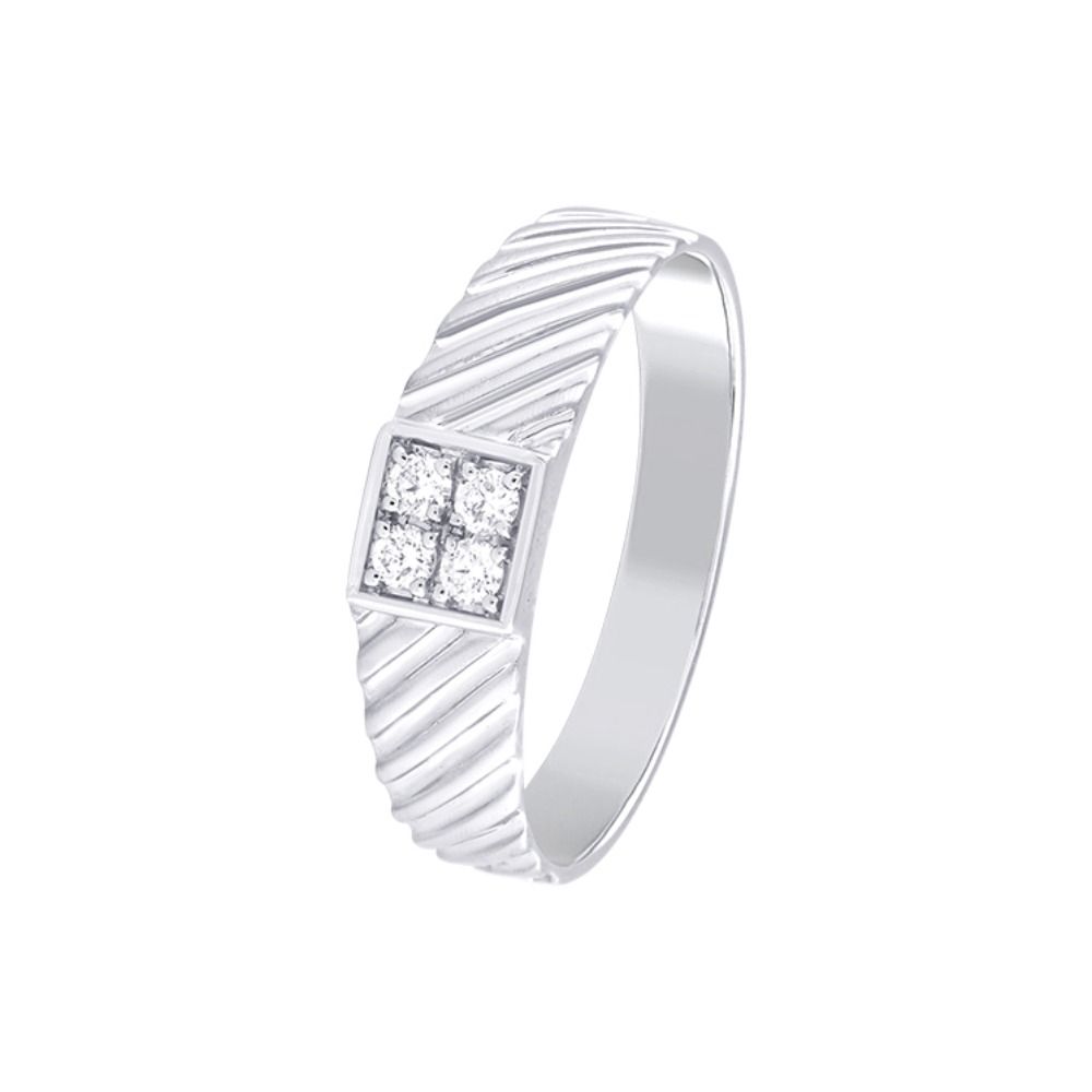 Classic Men's Diamond Platinum Finger Ring - 950Pt Platinum - GEMHUB & CO.