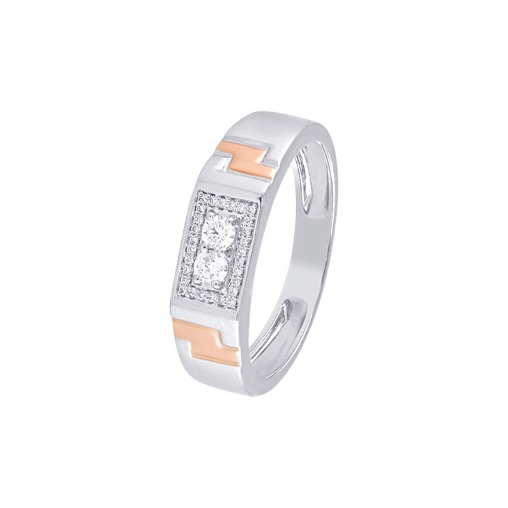 Luxurious Diamond Rose Gold and Platinum Men's Finger Band - 950Pt Platinum - GEMHUB & CO.