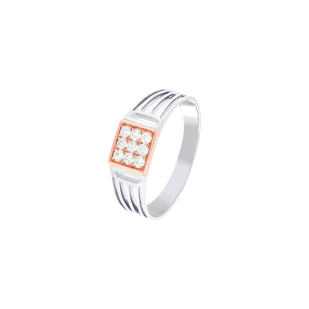 Classic Men's Glossy Diamond Finger Ring - 950Pt Platinum - GEMHUB & CO.