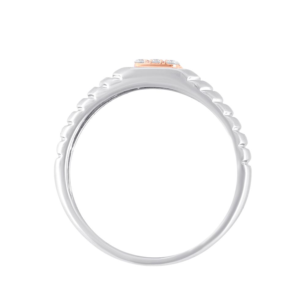 Square Cut Diamond and Platinum Men's Finger Ring - Image 2 - GEMHUB & CO.