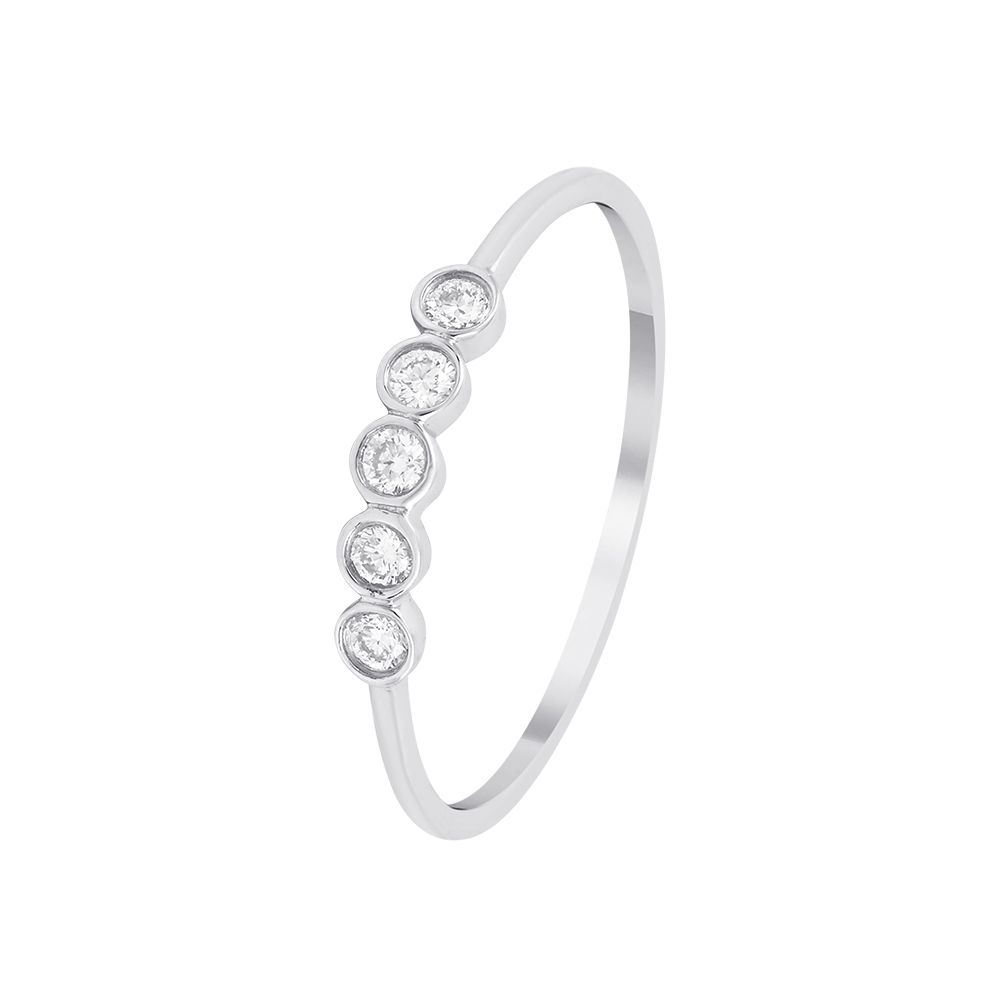 5 Stone Platinum Diamond Ring - 950Pt Platinum - GEMHUB & CO.