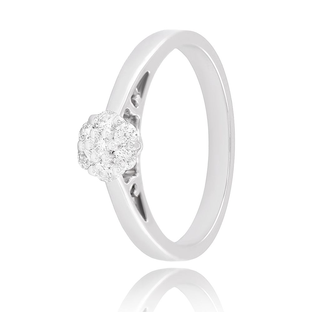 Diamond Floral Cluster Ring - 950Pt Platinum - GEMHUB & CO.