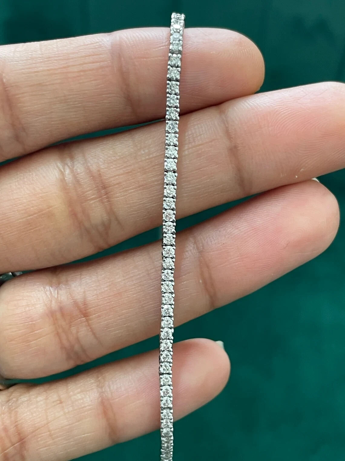 Certified 3.25Ct Lab-Grown/CVD Diamond Tennis Bracelet Women's 18k White Gold - Image 6 - GEMHUB & CO.