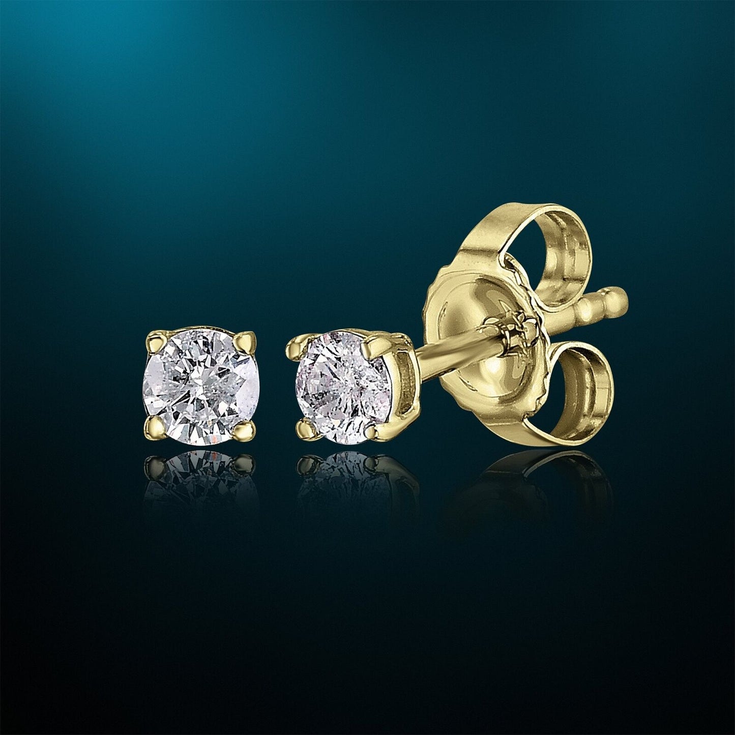 14k Real Gold Round Cut Natural Diamond Daily Wear Studs Women's Earrings - Image 8 - GEMHUB & CO.