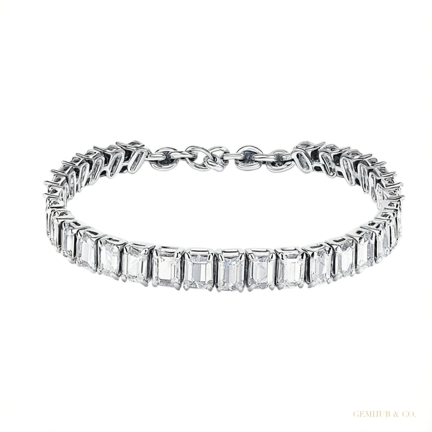 Natural 5.00CT Round Cut Ruby & Diamond Tennis Bracelet 14k Yellow Gold GH/SI – white background main image