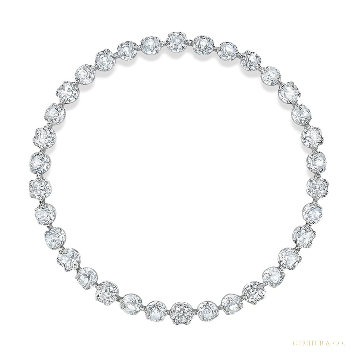 IGI Natural 4.00Ct Diamond 3-Prongs Set Martini Style Tennis Bracelet 14Kt Gold – white background main image