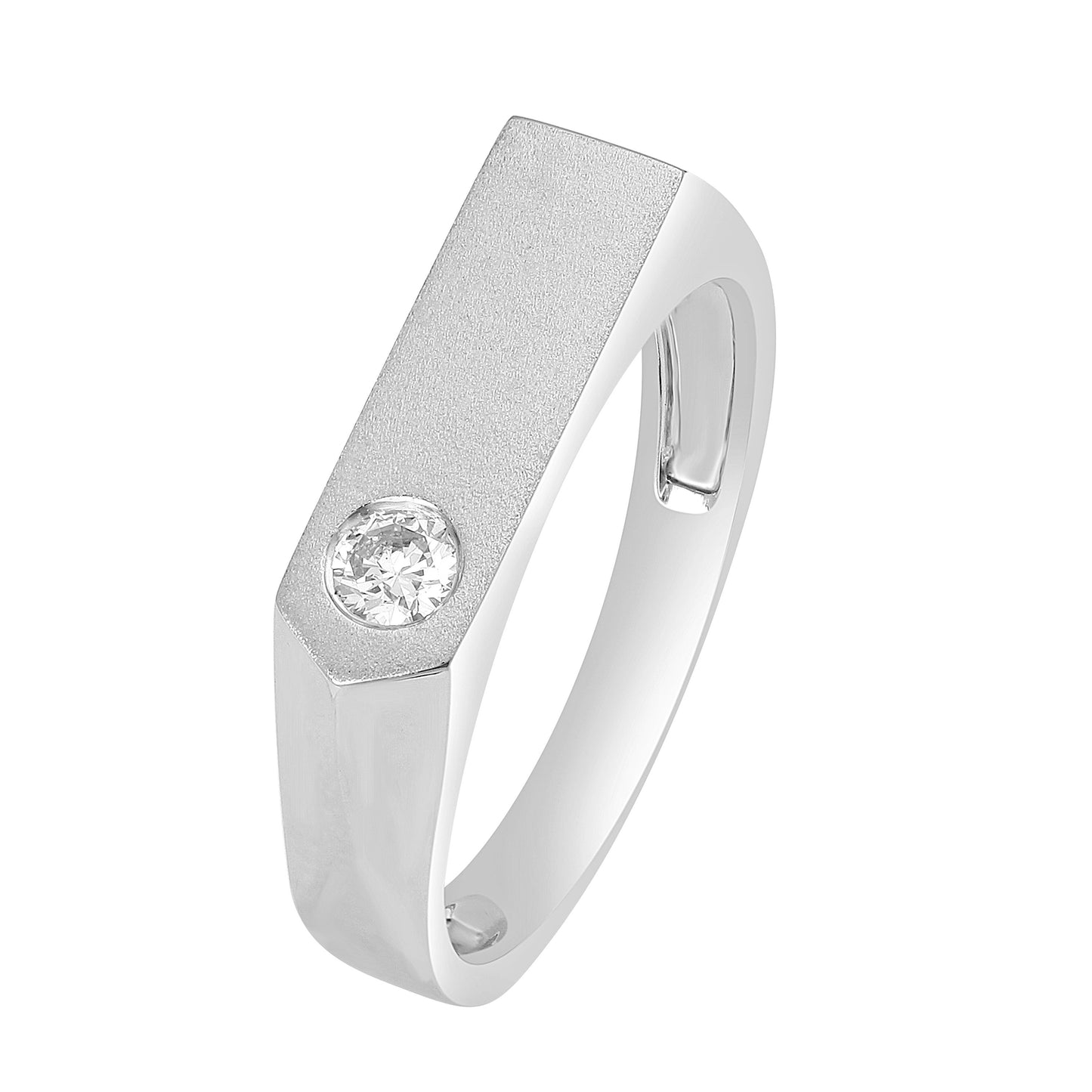 Stylish Solitaire Platinum Ring For Men - 950Pt Platinum - GEMHUB & CO.