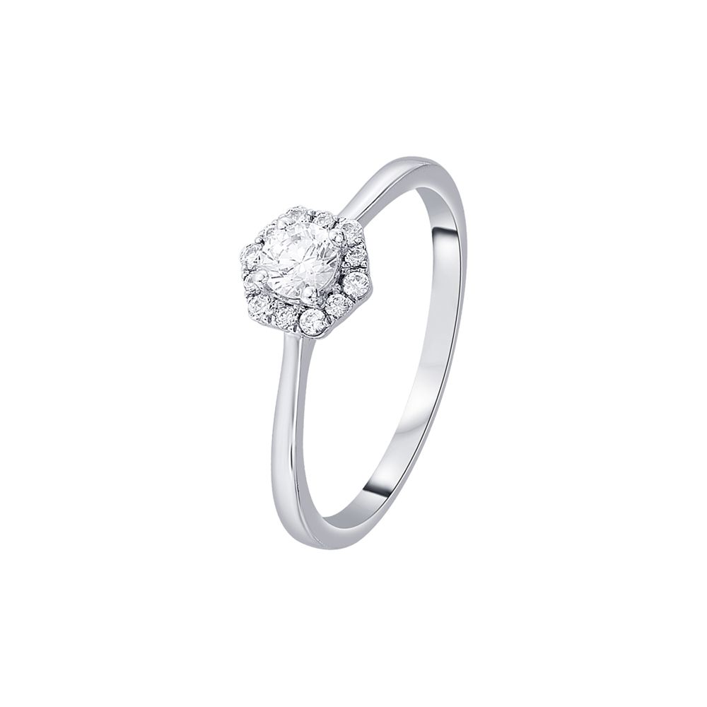 Subtle Diamond and Platinum Finger Ring - 950Pt Platinum - GEMHUB & CO.