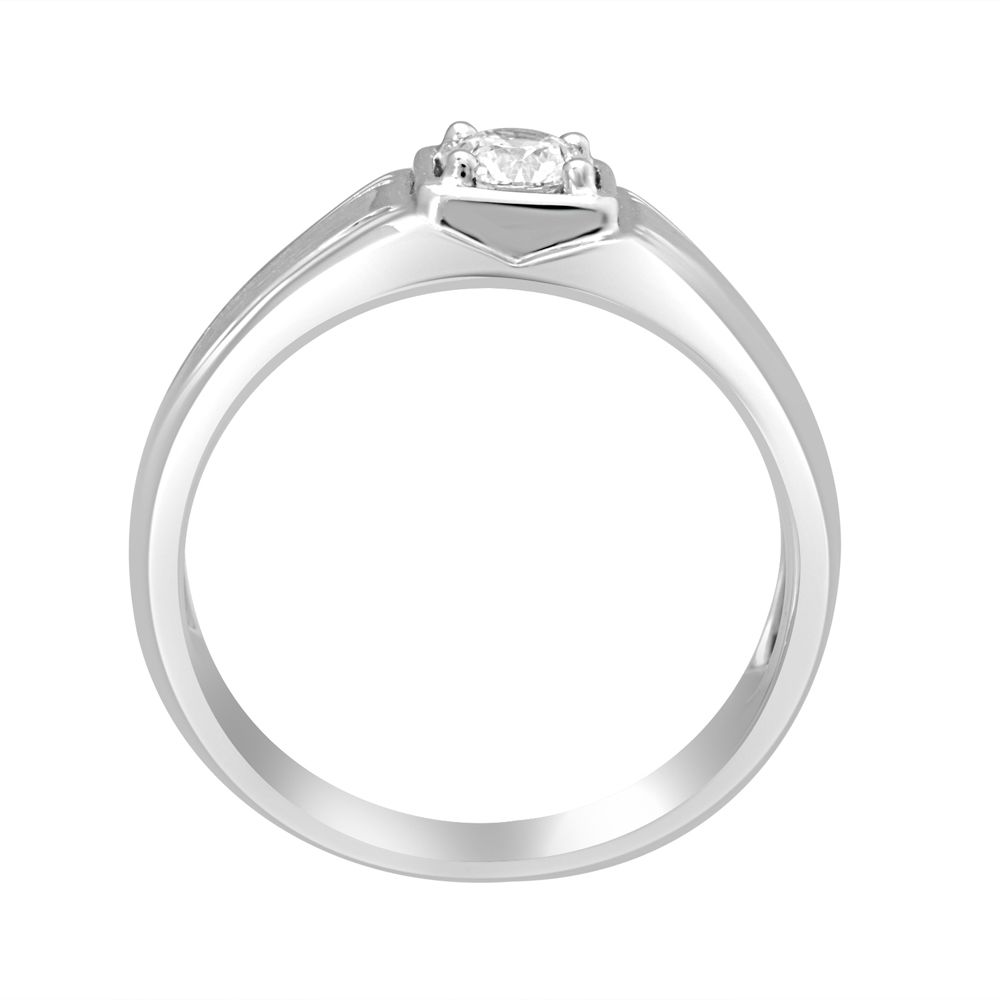 Stylish Platinum Solitaire Men's Ring - Image 3 - GEMHUB & CO.