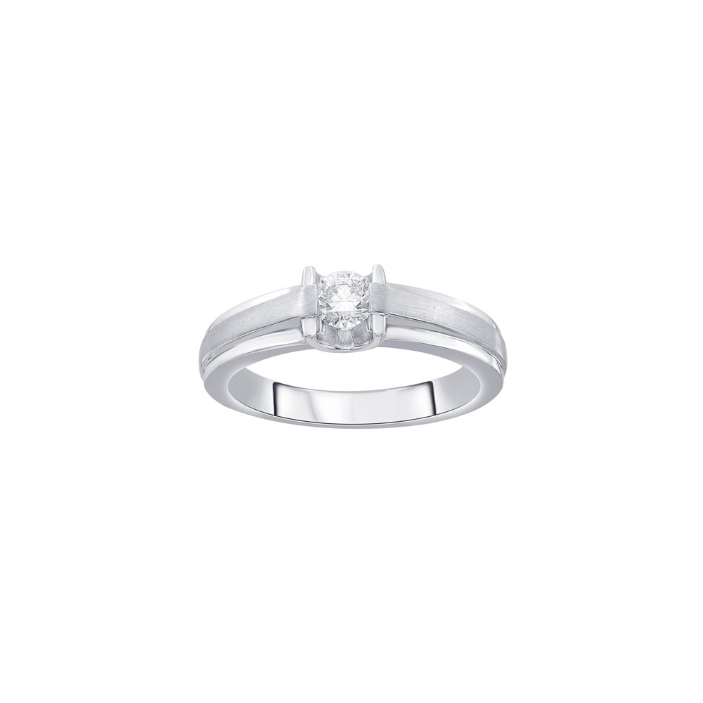 Glossy Platinum Solitaire Diamond Ring - Image 2 - GEMHUB & CO.