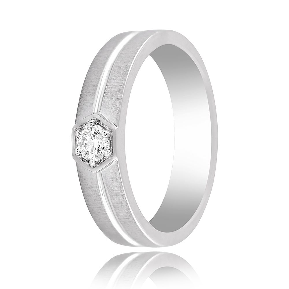 Sleek Platinum Diamond Ring - 950Pt Platinum - GEMHUB & CO.