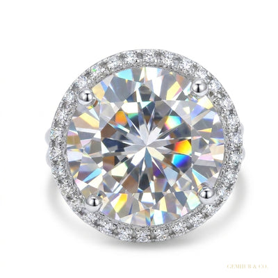 10.00 ct DEW Certified White Moissanite Solitaire Ring – Classic Engagement Ring 18K Go 18K Gold Plated