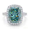 10.10 ct DEW Cushion Cut Blue Moissanite Solitaire Ring Wedding Gift 18K Gold Plated Ve 18K Gold Plated – white background main image