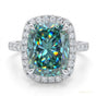 10.10 ct DEW Cushion Cut Blue Moissanite Solitaire Ring Wedding Gift 18K Gold Plated Ve 18K Gold Plated