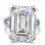 10 ct DEW Emerald Cut Off White Moissanite Ring Wedding Gift for Women 18K Gold Plated 18K Gold Plated