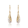 Natural Diamond Earrings 0.61 Ct. Certified in 18K Yellow Gold Dangle Drop