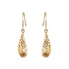 Natural Diamond Earrings 0.61 Ct. Certified in 18K Yellow Gold Dangle Drop