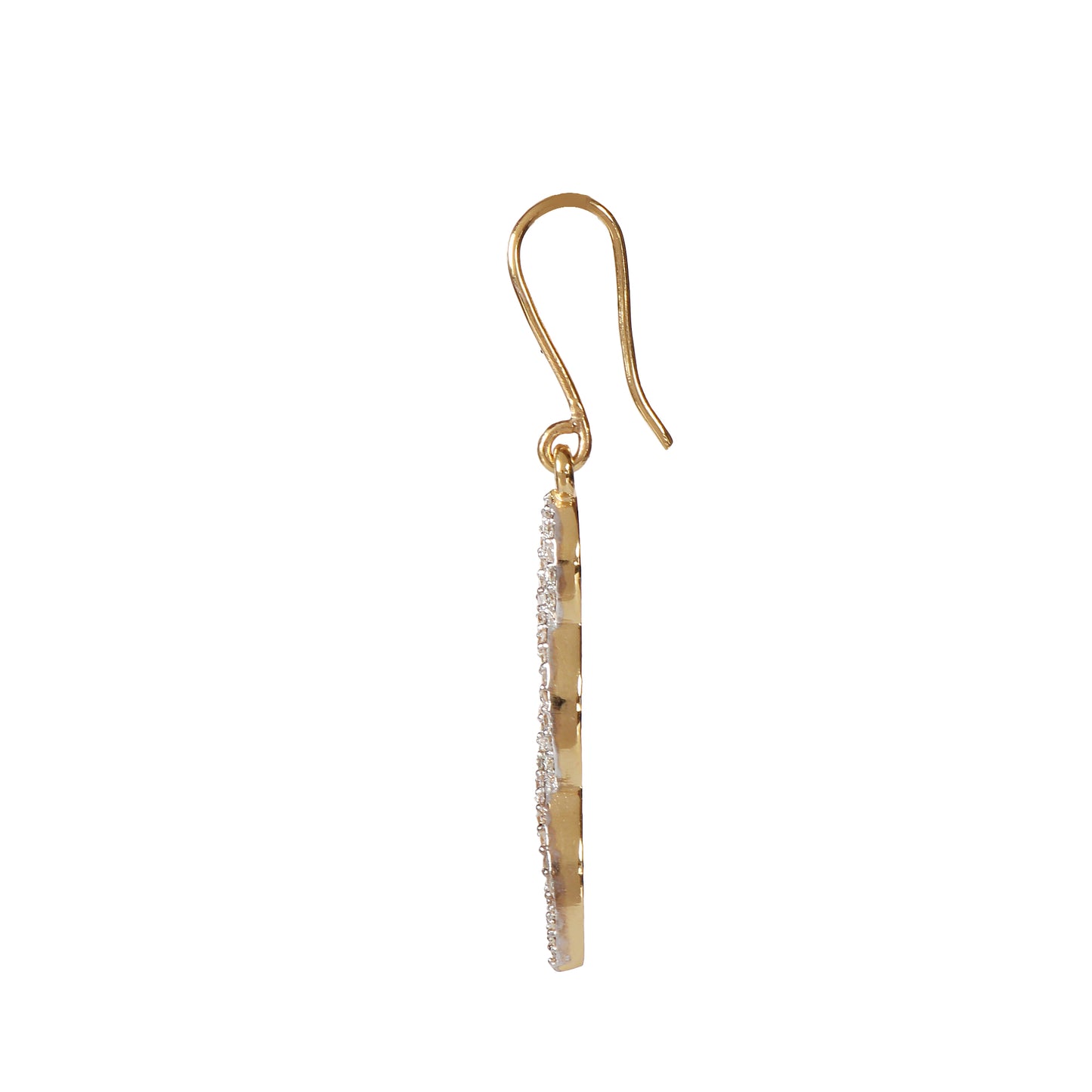 18K Yellow Gold Drop Earrings with Natural Diamond 0.68 Ct. Certified