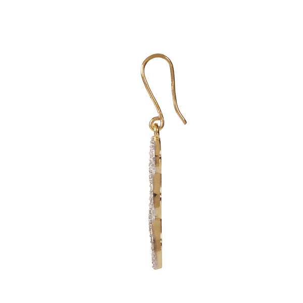 18K Yellow Gold Drop Earrings with Natural Diamond 0.68 Ct. Certified