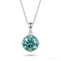 10.30 Carat Blue Moissanite Pendant in Gold Vermeil Great Gift for Any Occasion