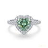 11.20 ct DEW Certified Heart Cut Blue Moissanite Engagement Ring 18K Gold Plated Vermei 18K Gold Plated – white background main image