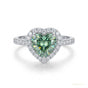 11.20 ct DEW Certified Heart Cut Blue Moissanite Engagement Ring 18K Gold Plated Vermei 18K Gold Plated