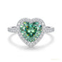 11.20 ct DEW Certified Heart Cut Blue Moissanite Solitaire Ring In 18K Gold Plated Verm 18K Gold Plated