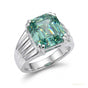 11.75 ct DEW Round Blue Moissanite Ring Grand Statement Gift for Her 18K Gold Plated Ve 18K Gold Plated