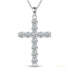 11 ct DEW Certified White Moissanite Cross Pendant In Vermeil 925 Silver For Love – white background main image