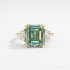 12.20 ct DEW Ascher Cut Certified Blue Moissanite Ring For Someone Special Gift 18K Gol 18K Gold Plated – white background main image