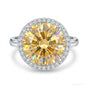 12.30 ct DEW Champagne Treated Moissanite Solitaire Ring in – RARE Gem 18K Gold Plated 18K Gold Plated