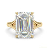 12.30 ct DEW Emerald Off White Moissanite Ring in – July Wedding Gift 18K Gold Plated V 18K Gold Plated – white background main image