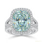 12.50 ct DEW Cushion Cut Blue Moissanite Ring Birthday Gift for Wife 18K Gold Plated Ve 18K Gold Plated