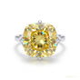 12.80 ct DEW Champagne Moissanite Ring in Certified Prong Setting 18K Gold Plated Verme 18K Gold Plated