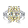 15.65 ct DEW Off White Moissanite Solitaire Ring Wedding Gift for Wife 18K Gold Plated 18K Gold Plated – white background main image